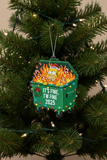 Homer Dumpster Fire Christmas Tree Ornament
